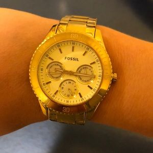 Gold fossil watch